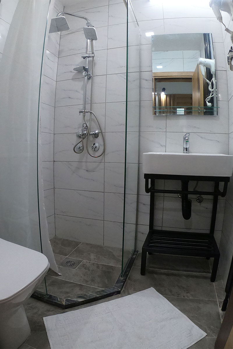 Renovated room with bed